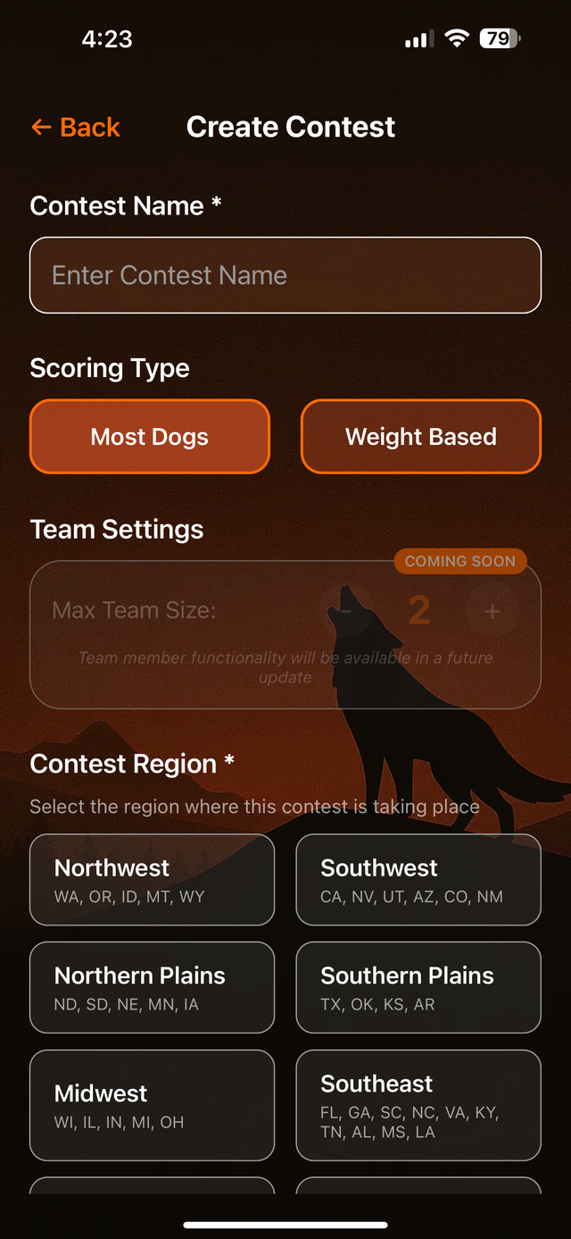 Contest Creation Wizard - Setup Interface