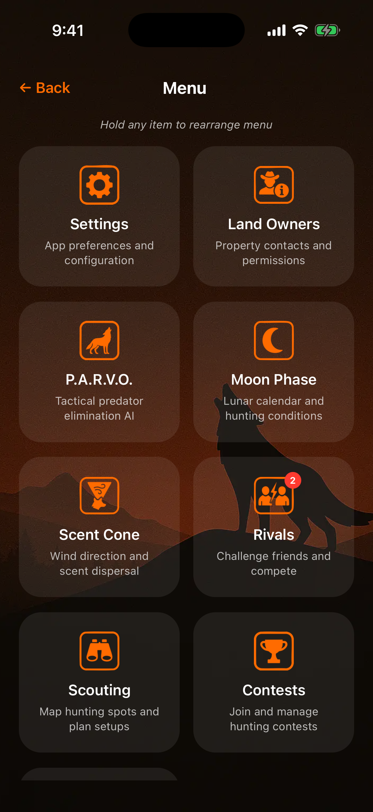 Menu with Contests